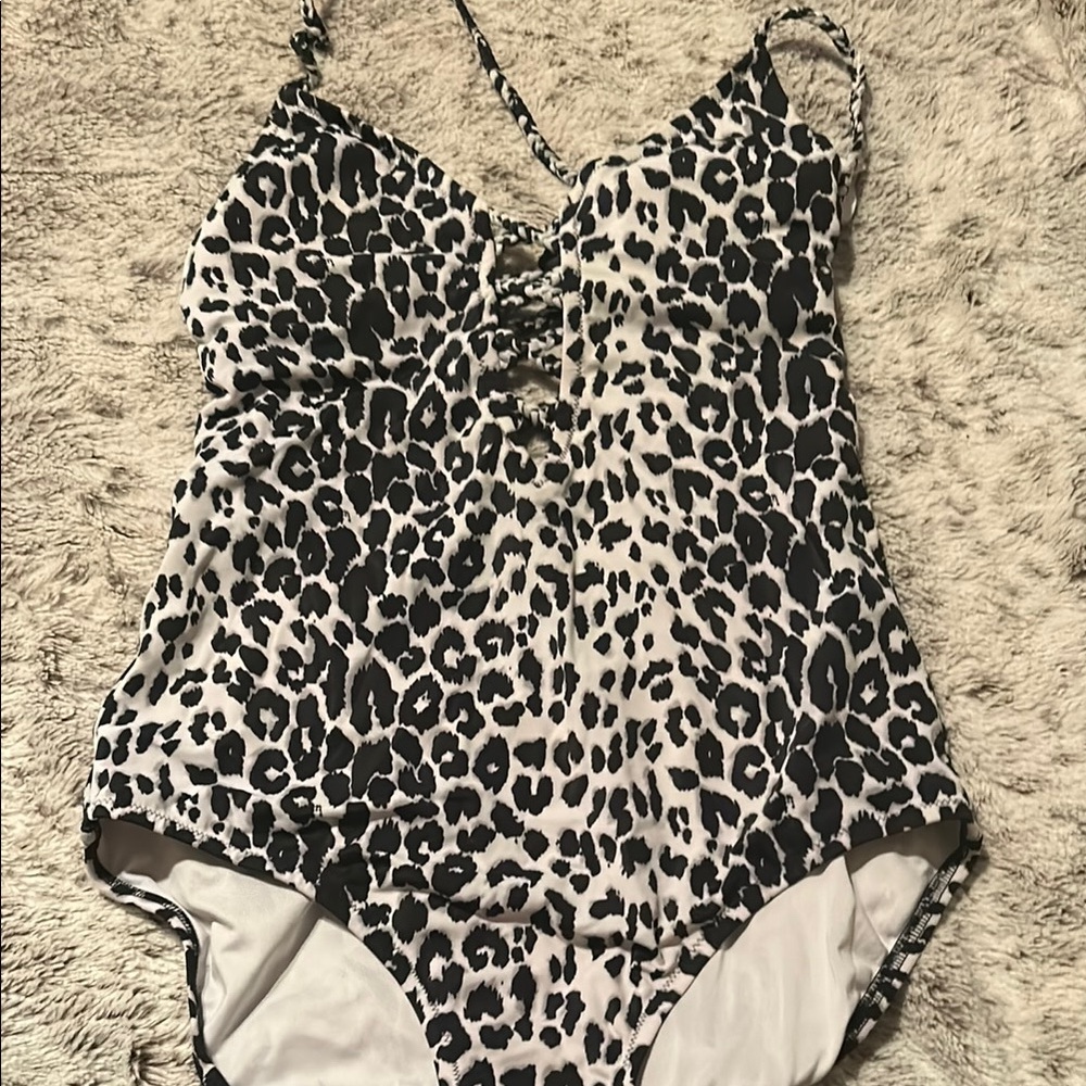 Victoria's Secret Black and White Animal Print Swimsuit